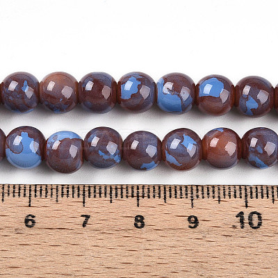 Baking Paint Glass Beads Strands DGLA-N003-8mm-C10-1
