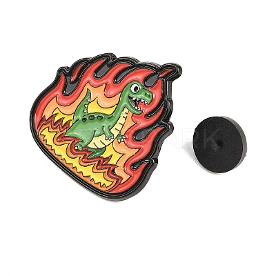 Flaming Animal Alloy Enamel Pins JEWB-G046-05G-1