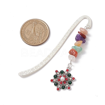 Christmas Theme Alloy Hook Bookmarks AJEW-JK00338-1