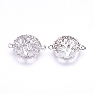 Brass Micro Pave Cubic Zirconia Links ZIRC-F061-12P-1