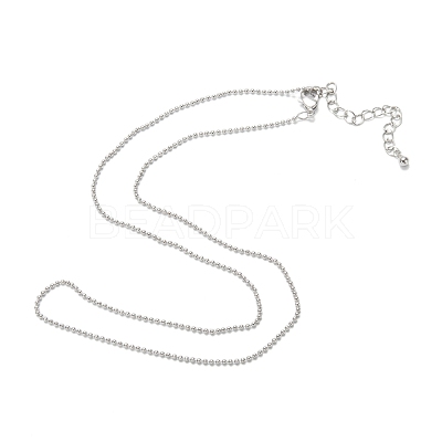 Brass Ball Chain Necklaces NJEW-K123-02P-1