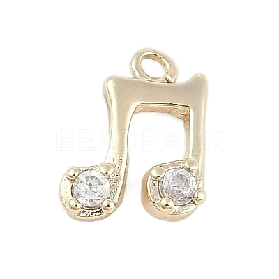 Rack Plating Brass with Cubic Zirconia Pendants LS-KK-Q018-06G-1