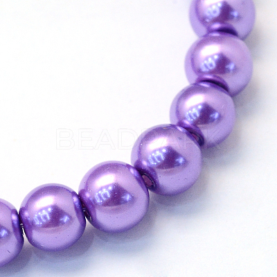 Baking Paint Pearlized Glass Pearl Round Bead Strands HY-Q003-4mm-27-1