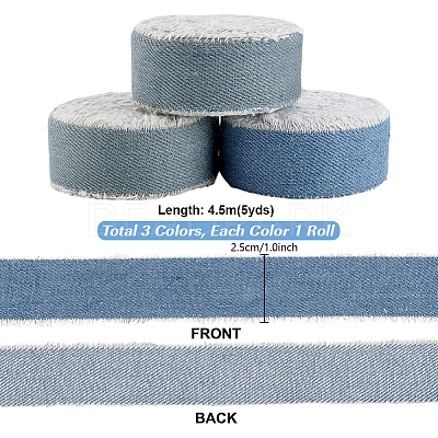 3 Rolls 3 Colors Polyester Ribbon OCOR-PH0007-48-1