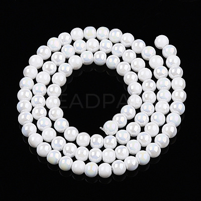 Electroplate Opaque Glass Beads Strands GLAA-T032-P4mm-AB02-1
