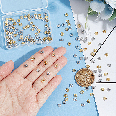 160Pcs 2 Colors Alloy Spacer Beads FIND-BC0004-91-1