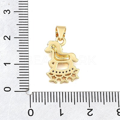 Brass Micro Pave Clear Cubic Zirconia Pendants KK-C265-01D-G-1