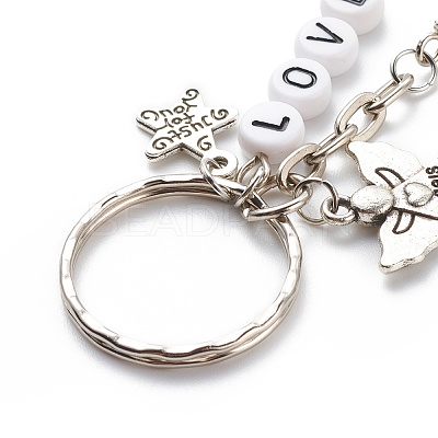 Valentine's Day Letter Bead Love and Star with Word Just For You Keychains KEYC-JKC00377-1