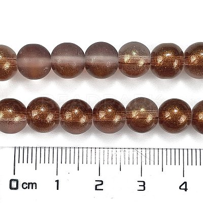 Frosted Transparent Glass Bead Strands GLAA-P065-8mm-13-1