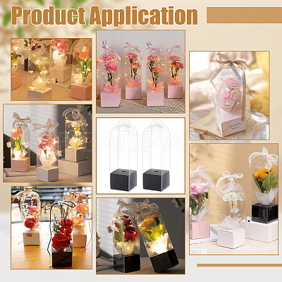 Transparent PVC Single Rose Flower Packaging Boxes ABAG-WH0045-32C-1