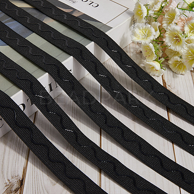 5M Polyester Non-Slip Silicone Elastic Gripper Bands for Garment Sewing SRIB-GF0001-50A-01-1