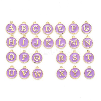 Initial Letter A~Z Alphabet Enamel Charms ENAM-Q437-10-1
