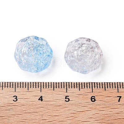 Spray Painted Transparent Glass Beads GLAA-D038-01F-1