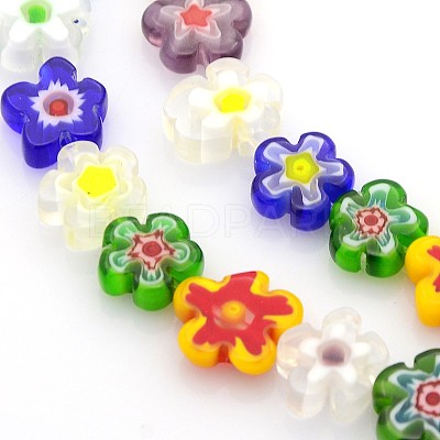 Handmade Millefiori Glass Bead Strands LAMP-J035-10mm-M-1