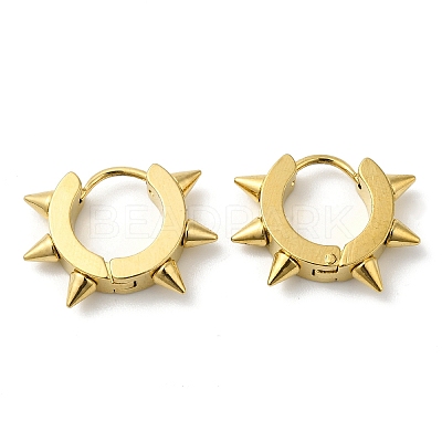 PVD Vacuum Plating 201 Stainless Steel Spike Hoop Earrings EJEW-A098-04G-1