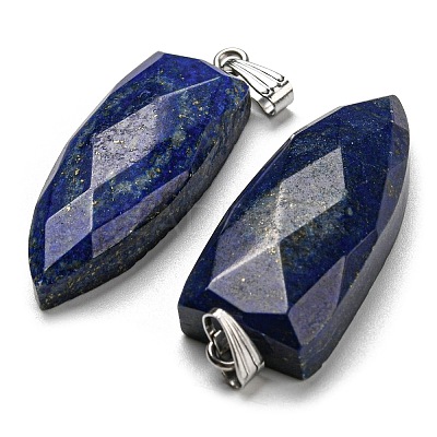 Natural Lapis Lazuli Pointed Pendants G-M405-07P-01-1