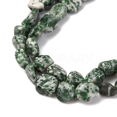Natural Green Spot Jasper Beads Strands G-G146-A26-02-1