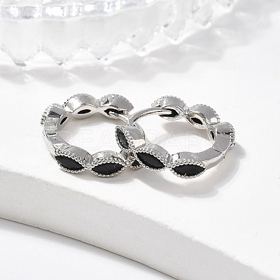 Brass Micro Pave Cubic Zirconia Huggie Hoop Earrings EJEW-K083-34P-A-1