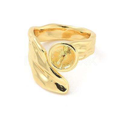 Brass Cup Peg Open Cuff Ring Settings KK-G518-03G-1