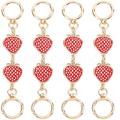 Alloy Enamel Strawberry Link Bag Straps Extender Chains FIND-WH0110-384-1