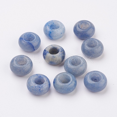 Dyed & Heated Natural Blue Aventurine European Beads X-G-G740-14x8mm-18-1