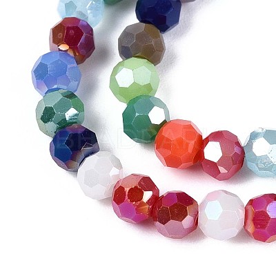Electroplate Opaque Glass Beads Strands EGLA-A035-P4mm-HA01-1
