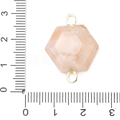 Faceted Natural Cherry Blossom Agate Carved Links G-T146-01G-08-1