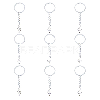 Tibetan Style Alloy Treble Clef Pendants Keychains KEYC-FH0001-22-1