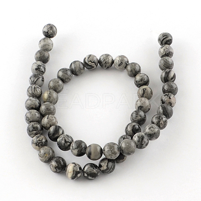 Natural Map Stone/Picasso Stone/Picasso Jasper Beads Strands G-S188-10mm-1