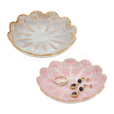 2Pcs 2 Colors Porcelain Jewelry Dish AJEW-NB0005-25B-1