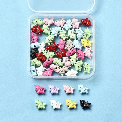50Pcs Spray Painted Alloy Beads FIND-FS0004-11-1