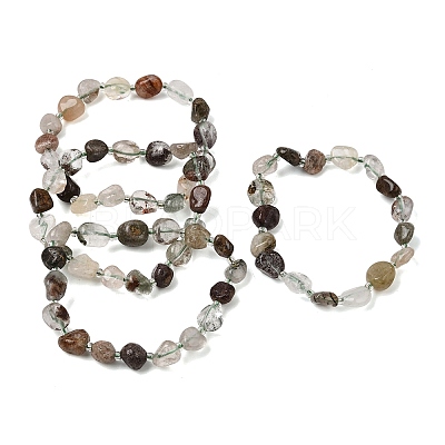 Natural Lodolite Quartz Beads Bracelets GG-CBA05D5-02B-09-1