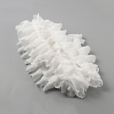 Polyester Organza Ruffled Pleated Lace Fabric Trim OCOR-WH0046-23-1
