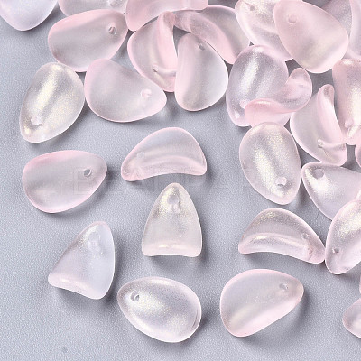 Transparent Spray Painted Glass Charms GLAA-T016-36-E01-1