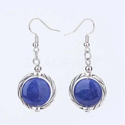 Natural Gemstone Dangle Earrings EJEW-JE02320-1
