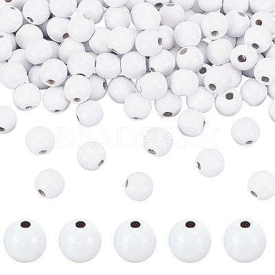 250Pcs Natural Wood European Beads WOOD-GA0001-97A-1