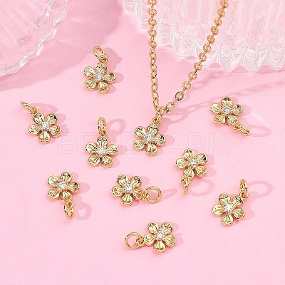 SHEGRACE Valentine's Day Brass Clear Cubic Zirconia Charms XGRQ3P989-577G-1