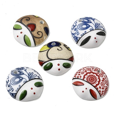 Hand Painted Mask Doll Head Porcelain Pendants PR-NH0001-01-1