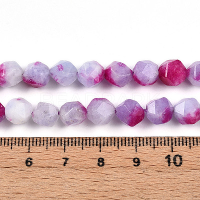 Dyed Natural White Jade Beads Strands X-G-T139-8mm-45S-1
