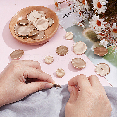 30Pcs 3 Styles 1-Hole Alloy Shank Button FIND-NB0005-82MG-1