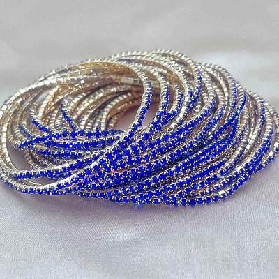 Brass Rhinestone Tennis Bracelets WG6EB7A-01-1
