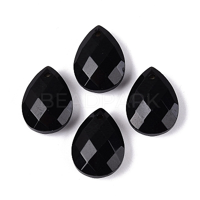 Natural Black Onyx Pendants G-N362-13P-1