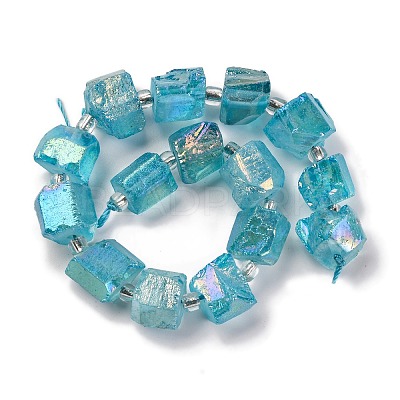 Electroplated Natural Quartz Beads Strands G-G767-02-20-1