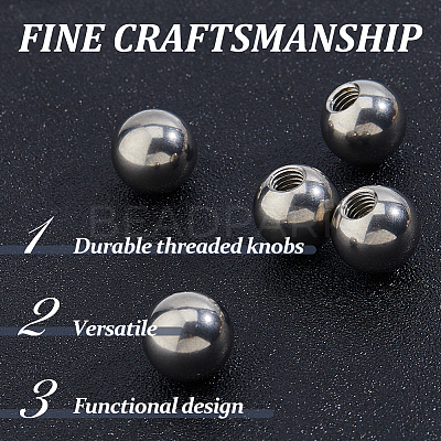 5Pcs 304 Stainless Steel Round Cord End Caps STAS-FH0002-40B-1
