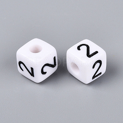 Opaque Acrylic European Large Hole Beads SACR-N020-01B-03-1