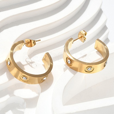 304 Stainless Steel Stud Earrings EJEW-S253-17G-1
