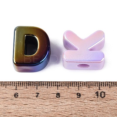 UV Plating Opaque Acrylic European Beads OACR-Q199-09-1