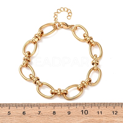 304 Stainless Steel Oval Link Chains Bracelets for Women BJEW-G780-05G-1