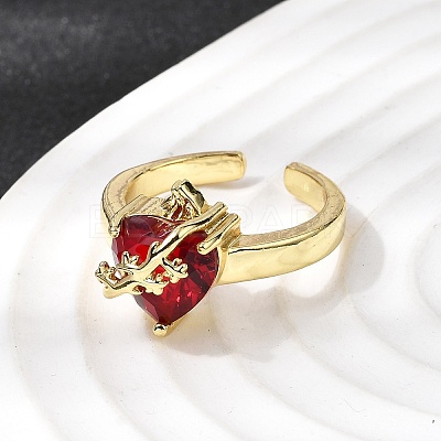 Glass Cuff Open Rings RJEW-P178-01D-G-1