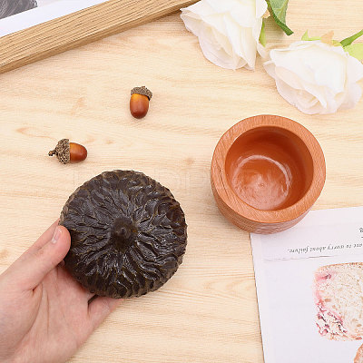 Resin Acorn Shape Storage Jar Sculpture DJEW-WH0001-37-1